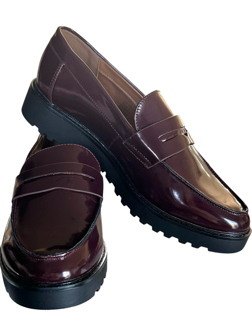 Mia Amore Hali Shoes Burgundy Patent Penny Loafers Women's Size 9 New in Box - Picture 16 of 16
